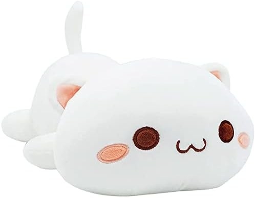 Onsoyours Cute Kitten Plush Toy 25.5 &quot; Gevulde dieren Katje Zachte Anime Kat Grote Plush Kussen voor Kinderen (Witte A, 25.5