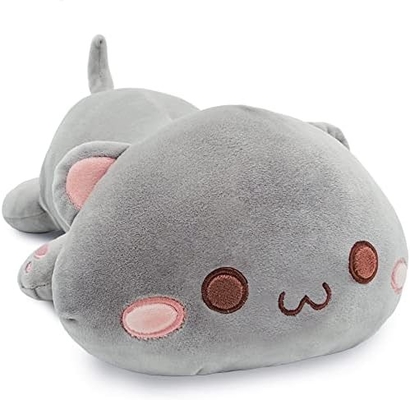 Onsoyours Cute Kitten Plush Toy 25.5 &quot; Gevulde dieren Katje Zachte Anime Kat Grote Plush Kussen voor Kinderen (Witte A, 25.5