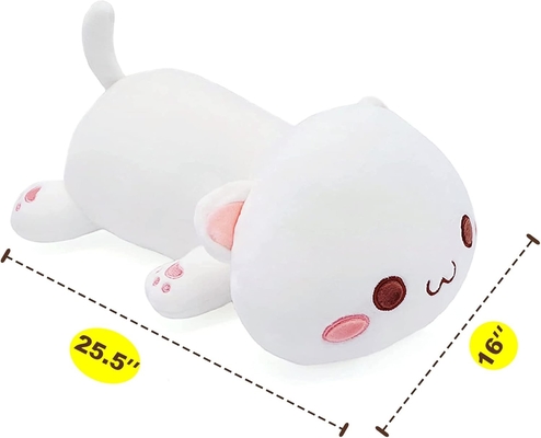 Onsoyours Cute Kitten Plush Toy 25.5 &quot; Gevulde dieren Katje Zachte Anime Kat Grote Plush Kussen voor Kinderen (Witte A, 25.5