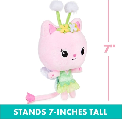 Gabby's Dollhouse, 7-inch Kitty Fairy Purr-ific Plush Toy, Kinderspeelgoed voor 3 jaar en ouder