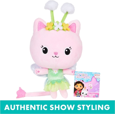 Gabby's Dollhouse, 7-inch Kitty Fairy Purr-ific Plush Toy, Kinderspeelgoed voor 3 jaar en ouder