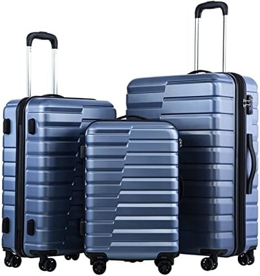 Koffer PC ABS TSA bagage 3 stuk set slot spinner Carry on (Teal blauw)