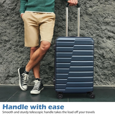 Koffer PC ABS TSA bagage 3 stuk set slot spinner Carry on (Teal blauw)