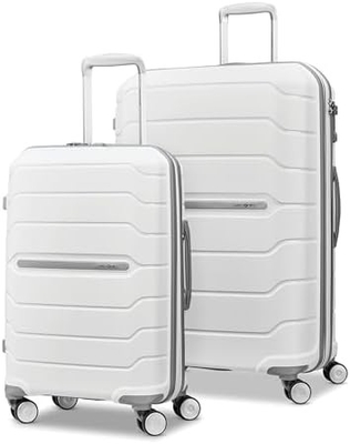 Hardside uitbreidbaar met dubbele spinner wielen, draagbare 21 inch, wit