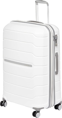Hardside uitbreidbaar met dubbele spinner wielen, draagbare 21 inch, wit