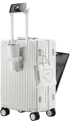 20in Aluminium Frame Hardside Spinner Wheel Bagage, ingebouwde TSA slot Draag op koffer, met Cup Holder &amp; USB-poort