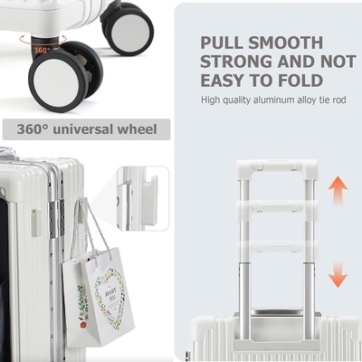 20in Aluminium Frame Hardside Spinner Wheel Bagage, ingebouwde TSA slot Draag op koffer, met Cup Holder &amp; USB-poort