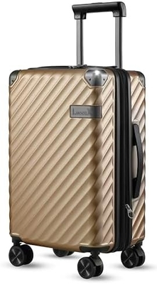 Carry On Baggage 22x14x9 luchtvaartmaatschappij goedgekeurd - 35L polycarbonaat uitbreidbare harde schelp koffer met spinner wielen