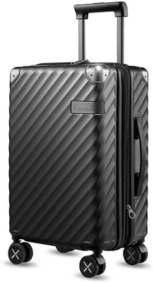 Carry On Baggage 22x14x9 luchtvaartmaatschappij goedgekeurd - 35L polycarbonaat uitbreidbare harde schelp koffer met spinner wielen