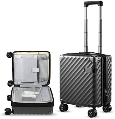 Carry On Baggage 22x14x9 luchtvaartmaatschappij goedgekeurd - 35L polycarbonaat uitbreidbare harde schelp koffer met spinner wielen