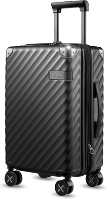Carry On Baggage 22x14x9 luchtvaartmaatschappij goedgekeurd - 35L polycarbonaat uitbreidbare harde schelp koffer met spinner wielen