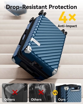 Carry On Baggage 22x14x9 luchtvaartmaatschappij goedgekeurd - 35L polycarbonaat uitbreidbare harde schelp koffer met spinner wielen