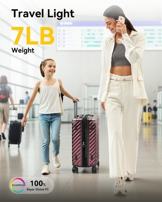 Carry On Baggage 22x14x9 luchtvaartmaatschappij goedgekeurd - 35L polycarbonaat uitbreidbare harde schelp koffer met spinner wielen