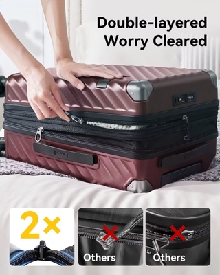 Carry On Baggage 22x14x9 luchtvaartmaatschappij goedgekeurd - 35L polycarbonaat uitbreidbare harde schelp koffer met spinner wielen