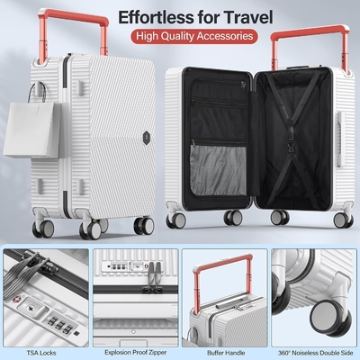Draagbare bagage, harde koffer met 360° spinnerwielen, vliegtuigkoffer en Lsa-slot met dubbele rits.