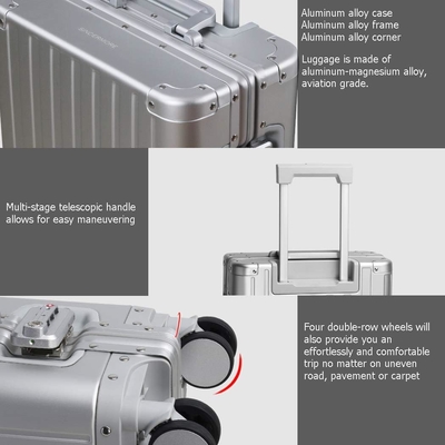Aluminium bagage koffer (zilver, 20 inch Carry-on) Bezoek Sindermore Store