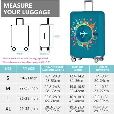 Travelkin kofferbedekking voor koffer Tsa goedgekeurd, kofferbedekking beschermer past 18-32 inch bagage