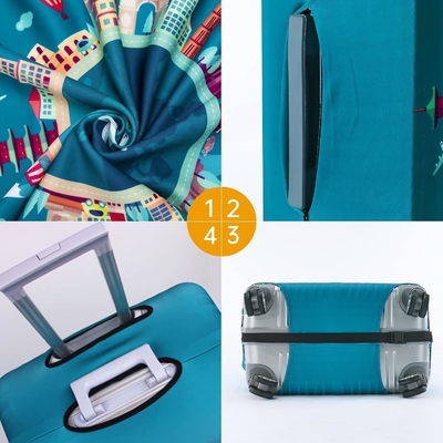 Travelkin kofferbedekking voor koffer Tsa goedgekeurd, kofferbedekking beschermer past 18-32 inch bagage
