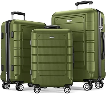 Bagagesets Uitbreidbare PC+ABS Duurzame koffer Dubbele wielen TSA slot 3 stuks rode wijn