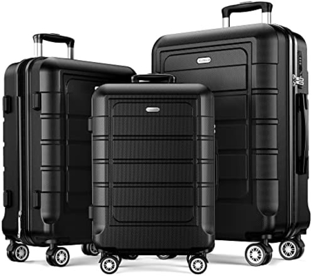 Bagagesets Uitbreidbare PC+ABS Duurzame koffer Dubbele wielen TSA slot 3 stuks rode wijn