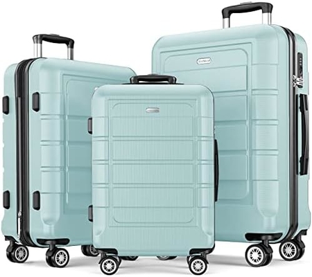 Bagagesets Uitbreidbare PC+ABS Duurzame koffer Dubbele wielen TSA slot 3 stuks rode wijn