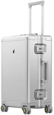 20&quot; aluminium bagage harde koffer, ritsloze bagage met TSA slot en spinner wielen - zilver