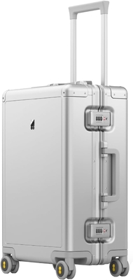 20&quot; aluminium bagage harde koffer, ritsloze bagage met TSA slot en spinner wielen - zilver