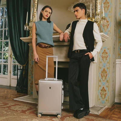 20&quot; aluminium bagage harde koffer, ritsloze bagage met TSA slot en spinner wielen - zilver