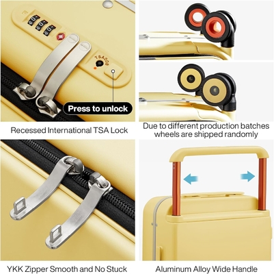 Luxe design rollende reis koffer PC Hardside met aluminium frame holle spinner wielen,