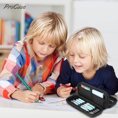 ProCase Pen Pencil Case, 2-laag EVA Zipper Pencil Box Pouch Grote capaciteit Stationery Storage Organizer voor school
