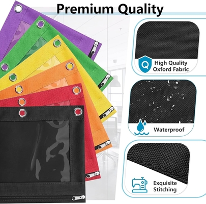 Binder Pencil Case met gladde rits, doorzichtige venster Pencil Case voor Binder, Big Capacity 3 Ring Binder Pencil Bag