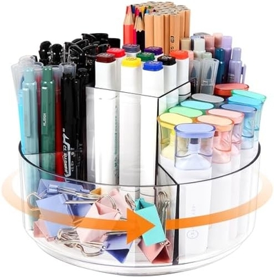 5 gleuf 360 graden draaiende acrylpenhouder voor bureau, markerhouder caddy kunstvoorraad organisator pen organisator voor bureau