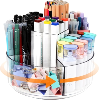 5 gleuf 360 graden draaiende acrylpenhouder voor bureau, markerhouder caddy kunstvoorraad organisator pen organisator voor bureau