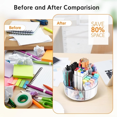 5 gleuf 360 graden draaiende acrylpenhouder voor bureau, markerhouder caddy kunstvoorraad organisator pen organisator voor bureau