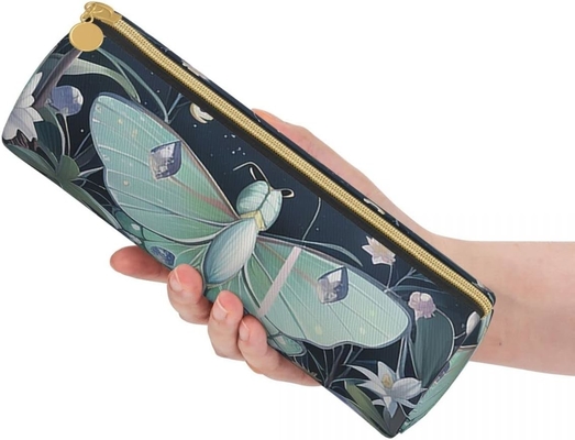 Vlinderpotlood voor vrouwen Pen Pocket Cylinder Klein draagbaar Zipper Simpel Duurzaam Lichtgewicht voor opslagzak