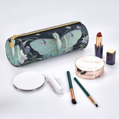 Vlinderpotlood voor vrouwen Pen Pocket Cylinder Klein draagbaar Zipper Simpel Duurzaam Lichtgewicht voor opslagzak