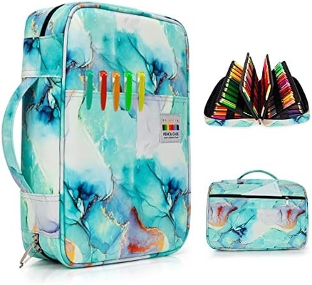 300-slots kleurpotloodkas - penkas organisator met handige wrap &amp; rits, meerlagige houder voor Prismacolor kleurpotlood