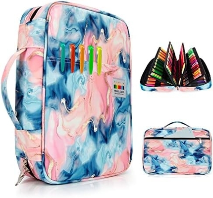 300-slots kleurpotloodkas - penkas organisator met handige wrap &amp; rits, meerlagige houder voor Prismacolor kleurpotlood