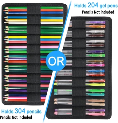 300-slots kleurpotloodkas - penkas organisator met handige wrap &amp; rits, meerlagige houder voor Prismacolor kleurpotlood