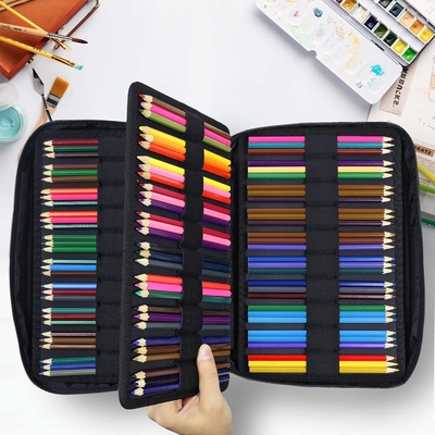 300-slots kleurpotloodkas - penkas organisator met handige wrap &amp; rits, meerlagige houder voor Prismacolor kleurpotlood