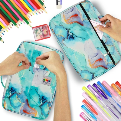 300-slots kleurpotloodkas - penkas organisator met handige wrap &amp; rits, meerlagige houder voor Prismacolor kleurpotlood