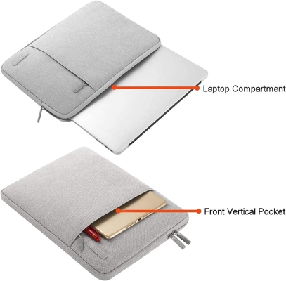 Laptop mouwzak compatibel met MacBook Air 13 M3 A3113 M2 /Pro 13 M2 M1,Polyester verticale behuizing met zak, grijs