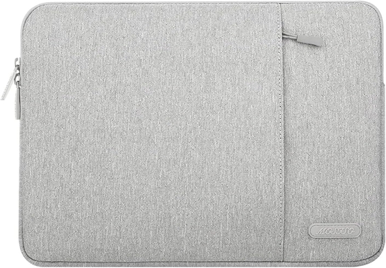Laptop mouwzak compatibel met MacBook Air 13 M3 A3113 M2 /Pro 13 M2 M1,Polyester verticale behuizing met zak, grijs