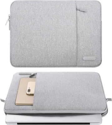 Laptop mouwzak compatibel met MacBook Air 13 M3 A3113 M2 /Pro 13 M2 M1,Polyester verticale behuizing met zak, grijs