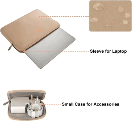 Laptopmouw Compatibel met MacBook Air/Pro, 13-13.3 inch Notebook, Neopreen Tas met kleine behuizing, Abrikoos