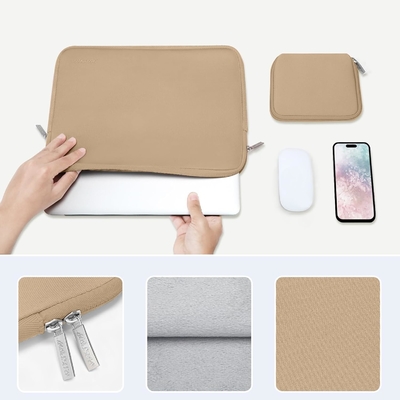 Laptopmouw Compatibel met MacBook Air/Pro, 13-13.3 inch Notebook, Neopreen Tas met kleine behuizing, Abrikoos