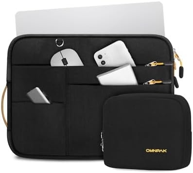 Geschikt voor,MacBook Pro 13-14 inch, gerecycled PET laptop draagtas met handvat en accessoire zak