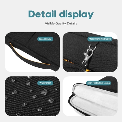 Geschikt voor,MacBook Pro 13-14 inch, gerecycled PET laptop draagtas met handvat en accessoire zak