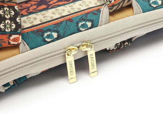 Laptoptas ontworpen voor laptops van 12,5 tot 14 inch met een gevulde binnenkant van bedrukt doek en meerdere draagmogelijkheden