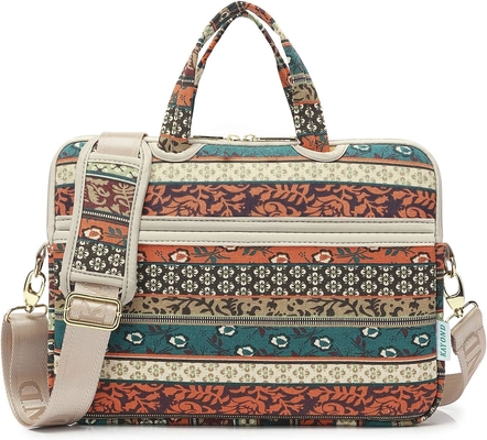 Red Bohemia Patten Waterdicht Laptop Schouder Boodschapper Tas Hoesje Hoesje voor 12 inch 13.3 inch Laptop
